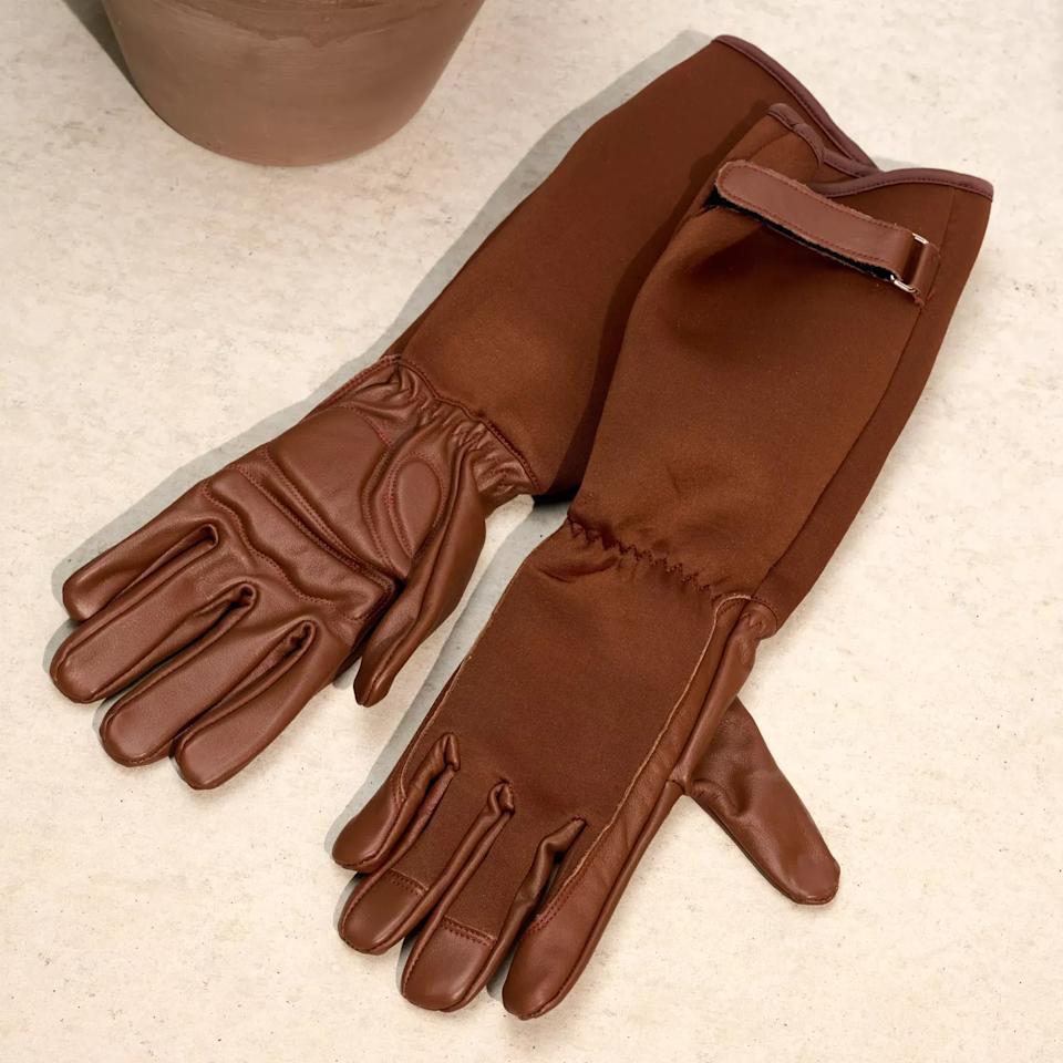 Martha Stewart Leather Palm Long Gardening Gloves - Qvc.com