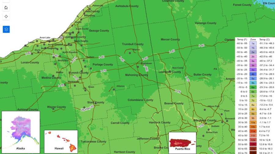 2023 USDA Plant Hardiness Zone Map - Tri-County Area