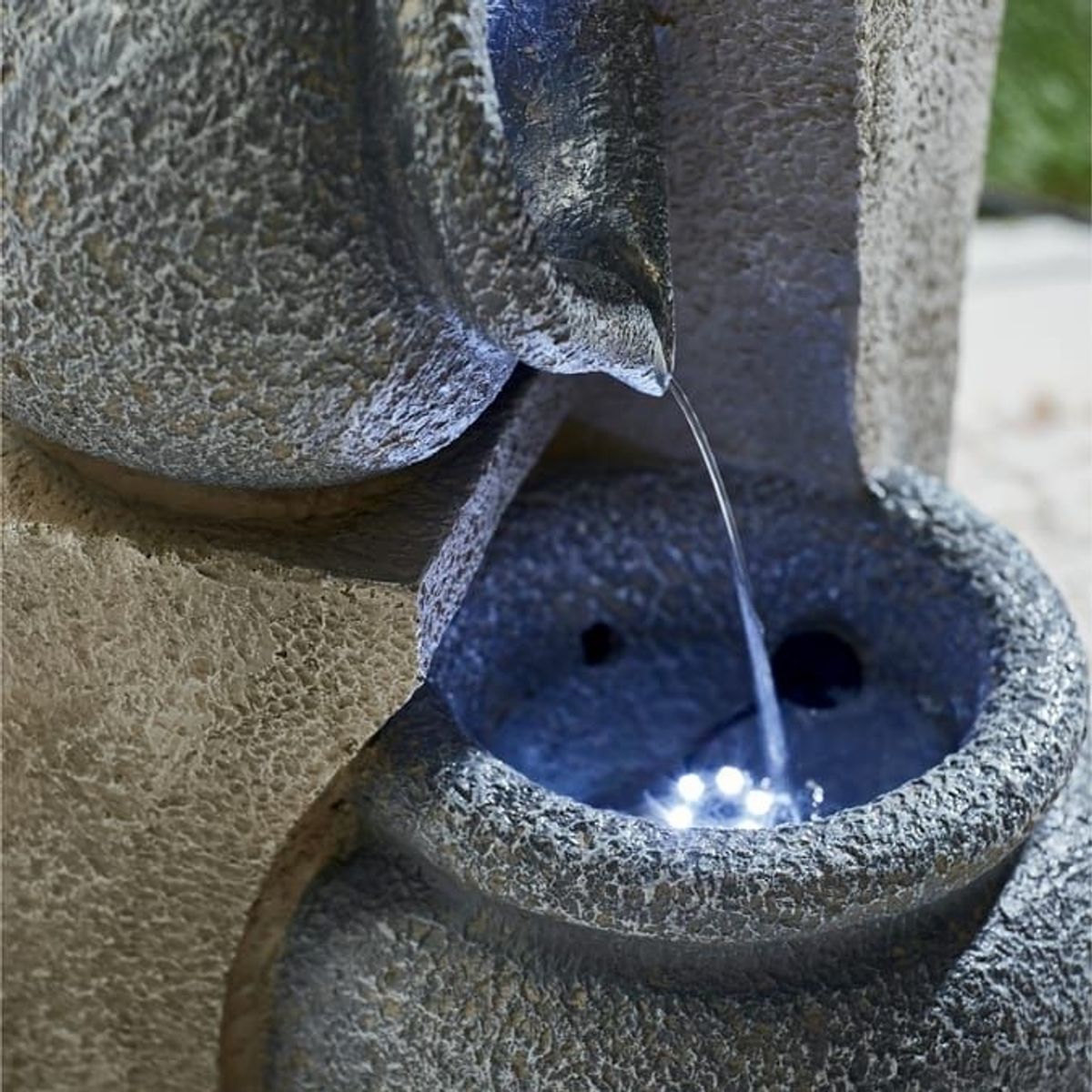 A close up of the Home Bargains water feature