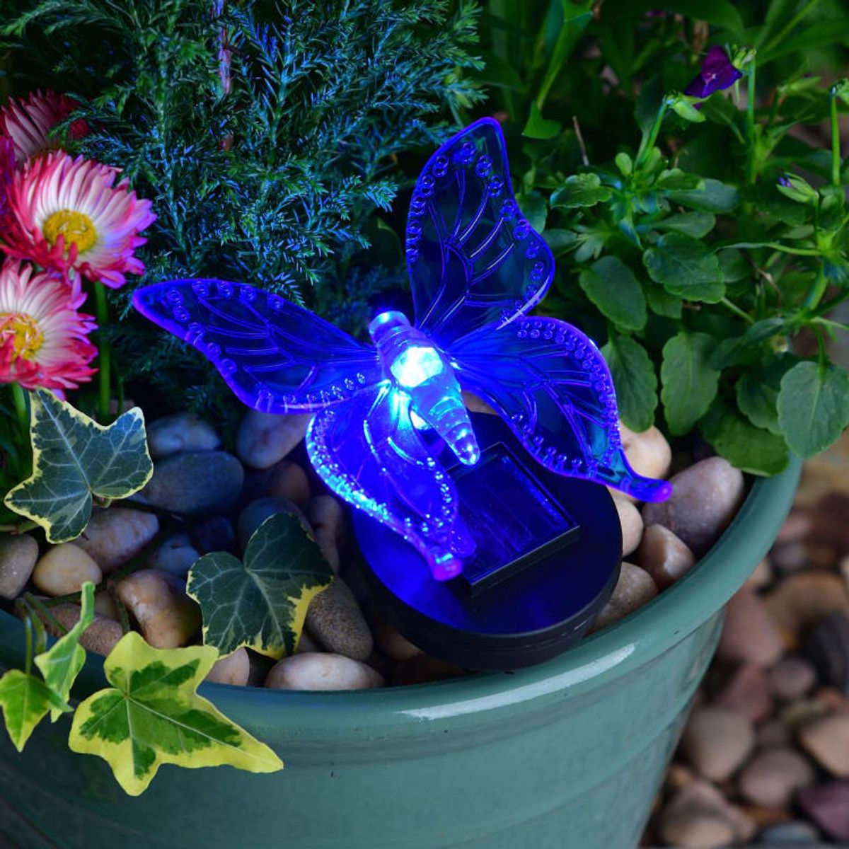 B&M's Solar Living Insect Stake Light - Blue Butterfly