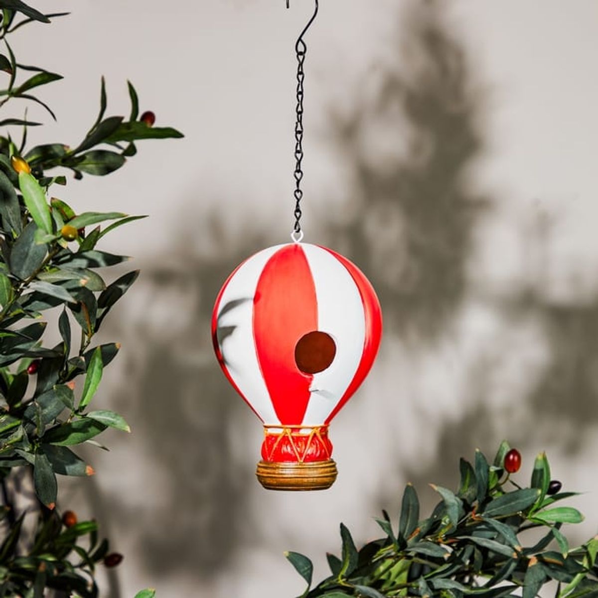 Wild Garden Hot Air Balloon Bird House in orange 