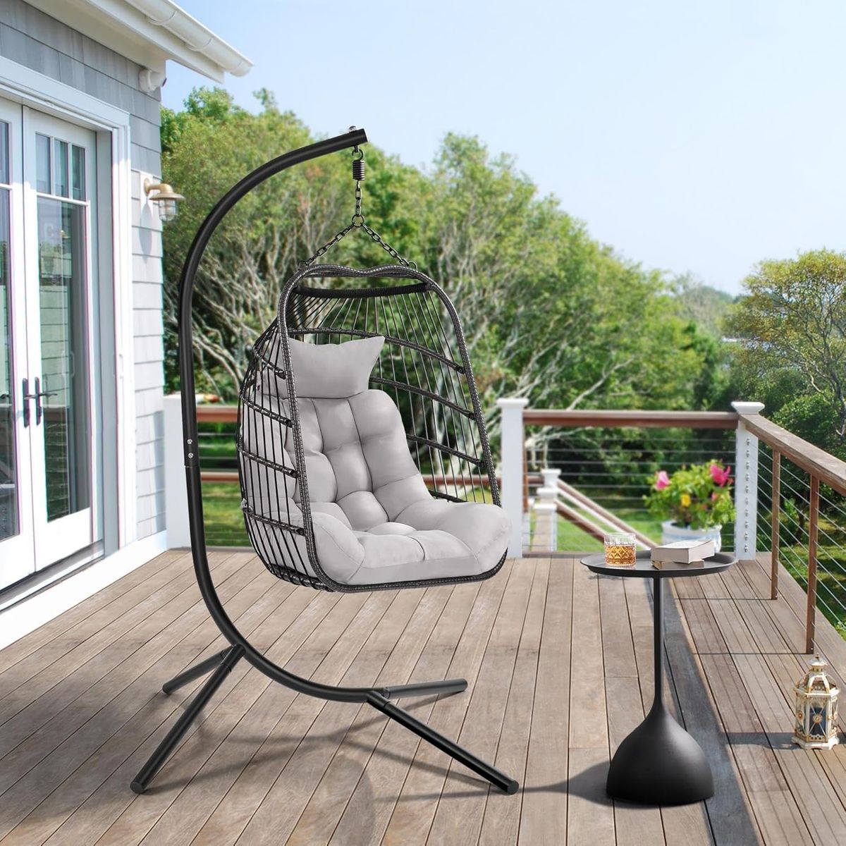 Yaheetech Rattan Egg Swing Chair