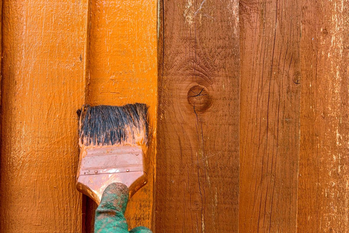 Wooden fence painting