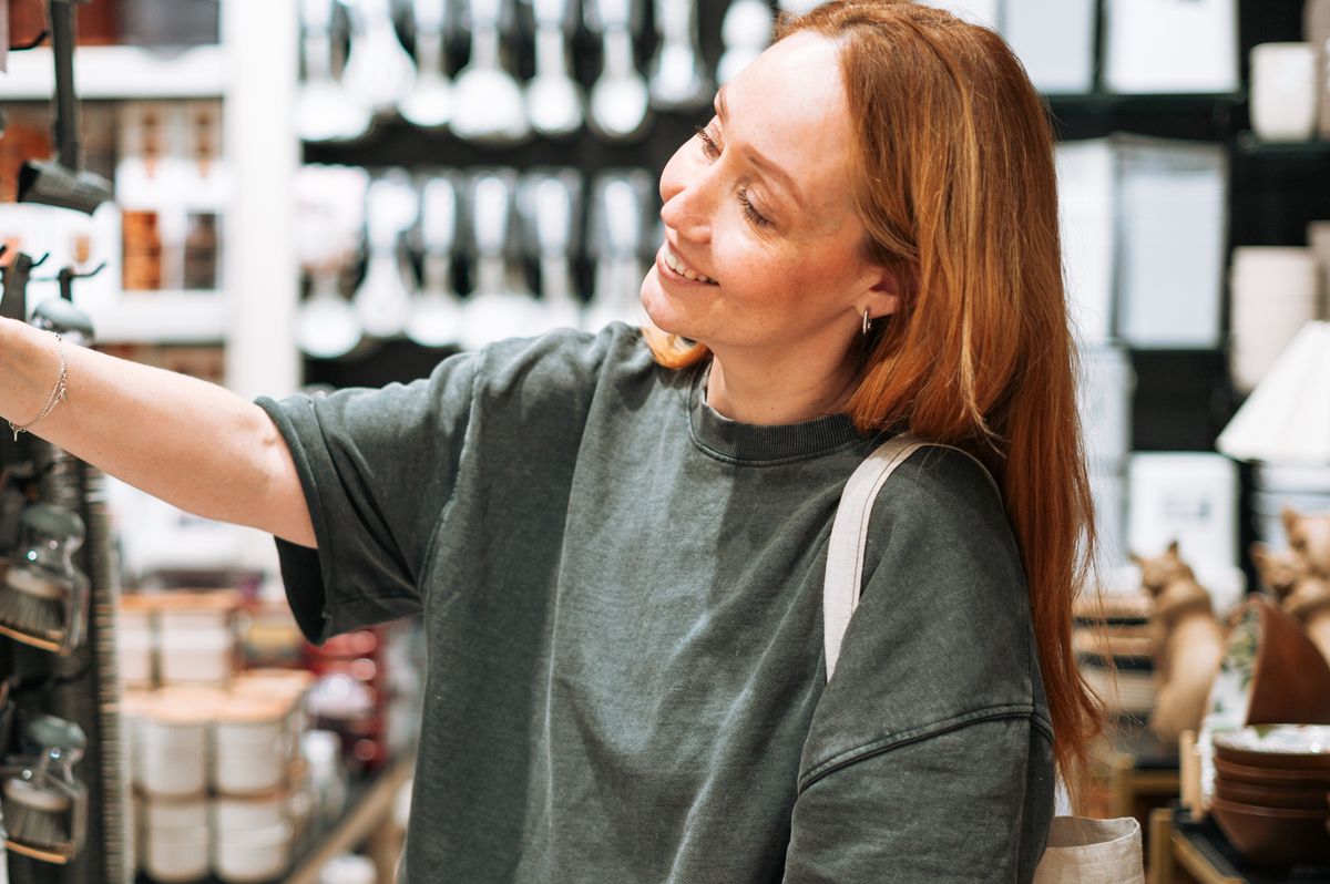 Female customer in home goods store