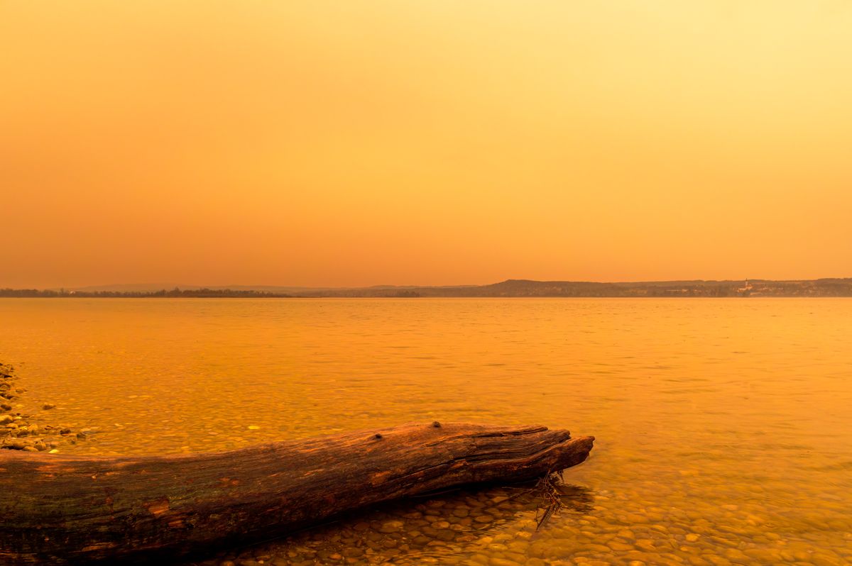 Sahara dust discolours the sky