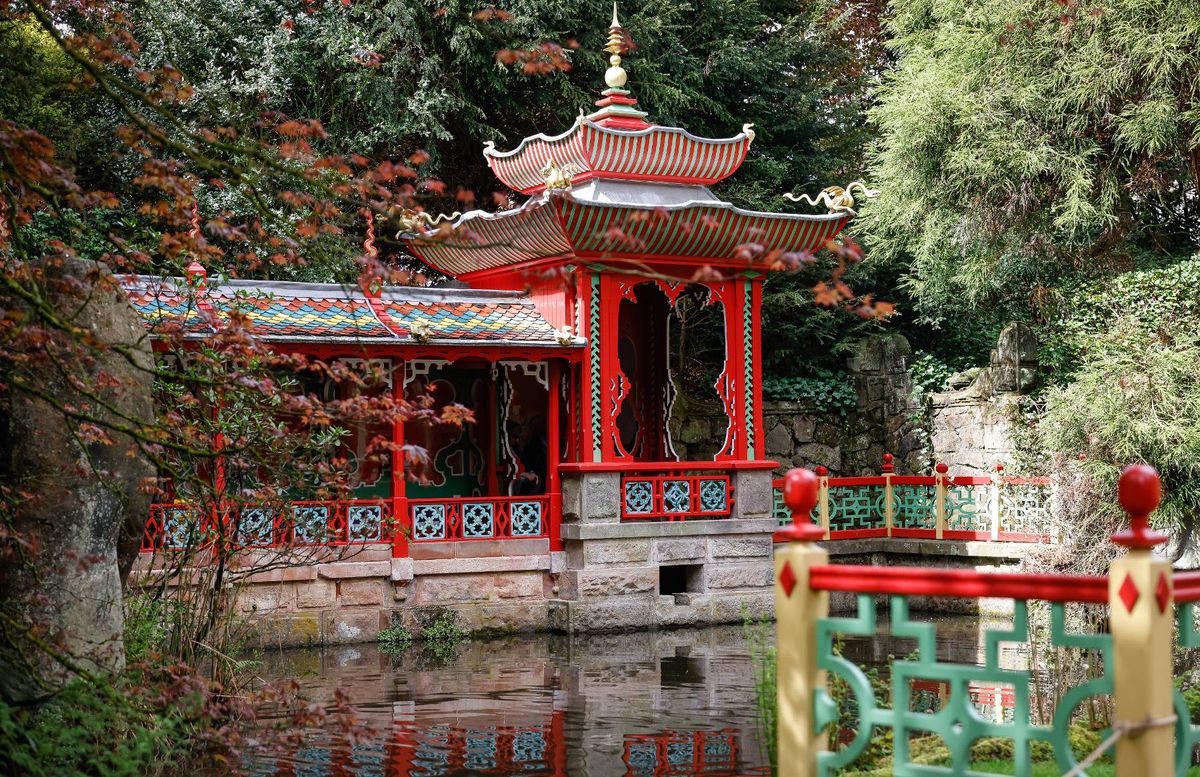 The impressive Chinese Garden at Biddulph Grange Garden in Stoke on Trent