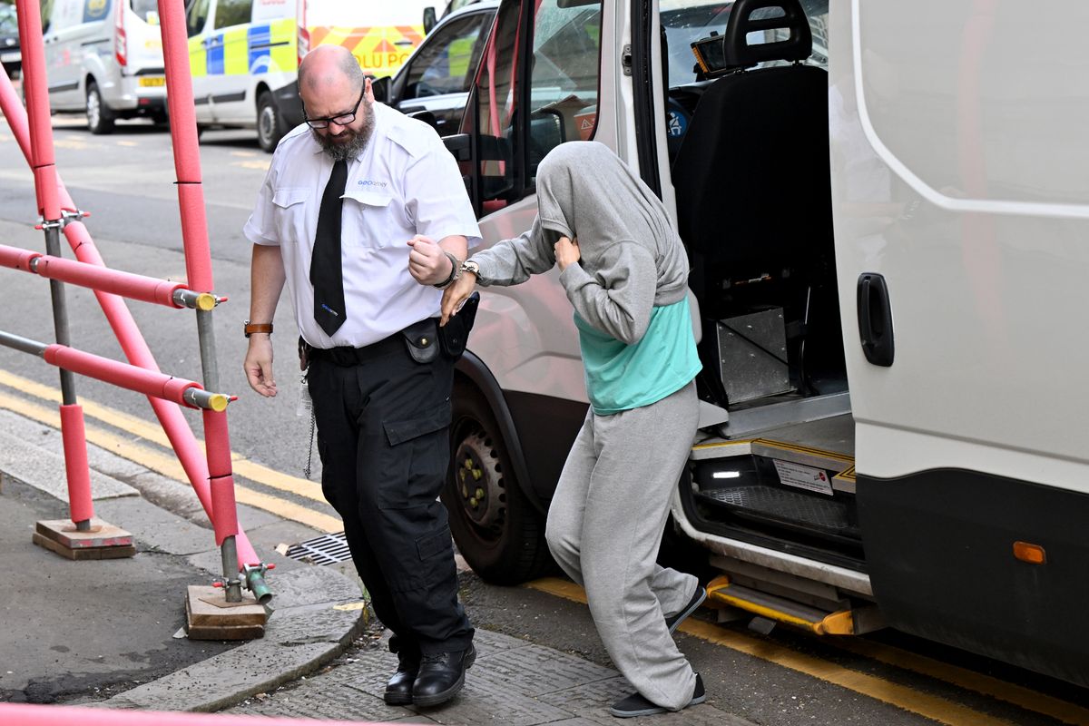 Alireza Askari arriving at Cardiff Crown Court today
