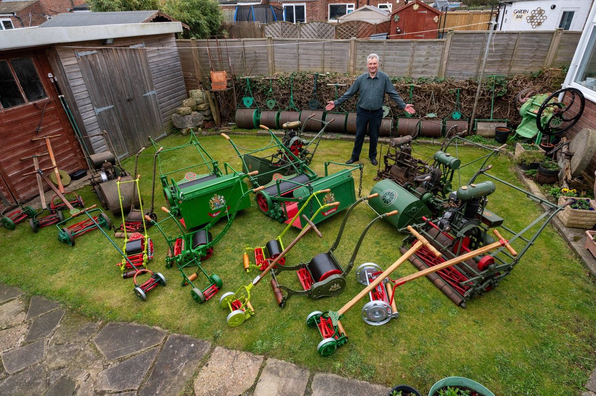 Jonathon Hardwick with his collection 