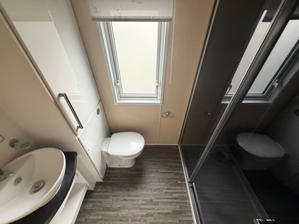 One of the small bathroom's inside the caravan