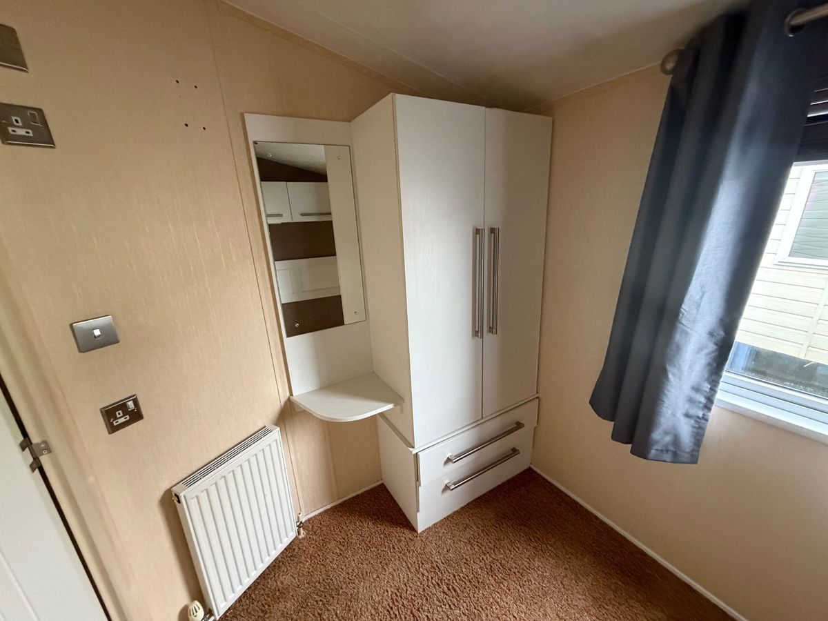 Inside one of the bedrooms in the home