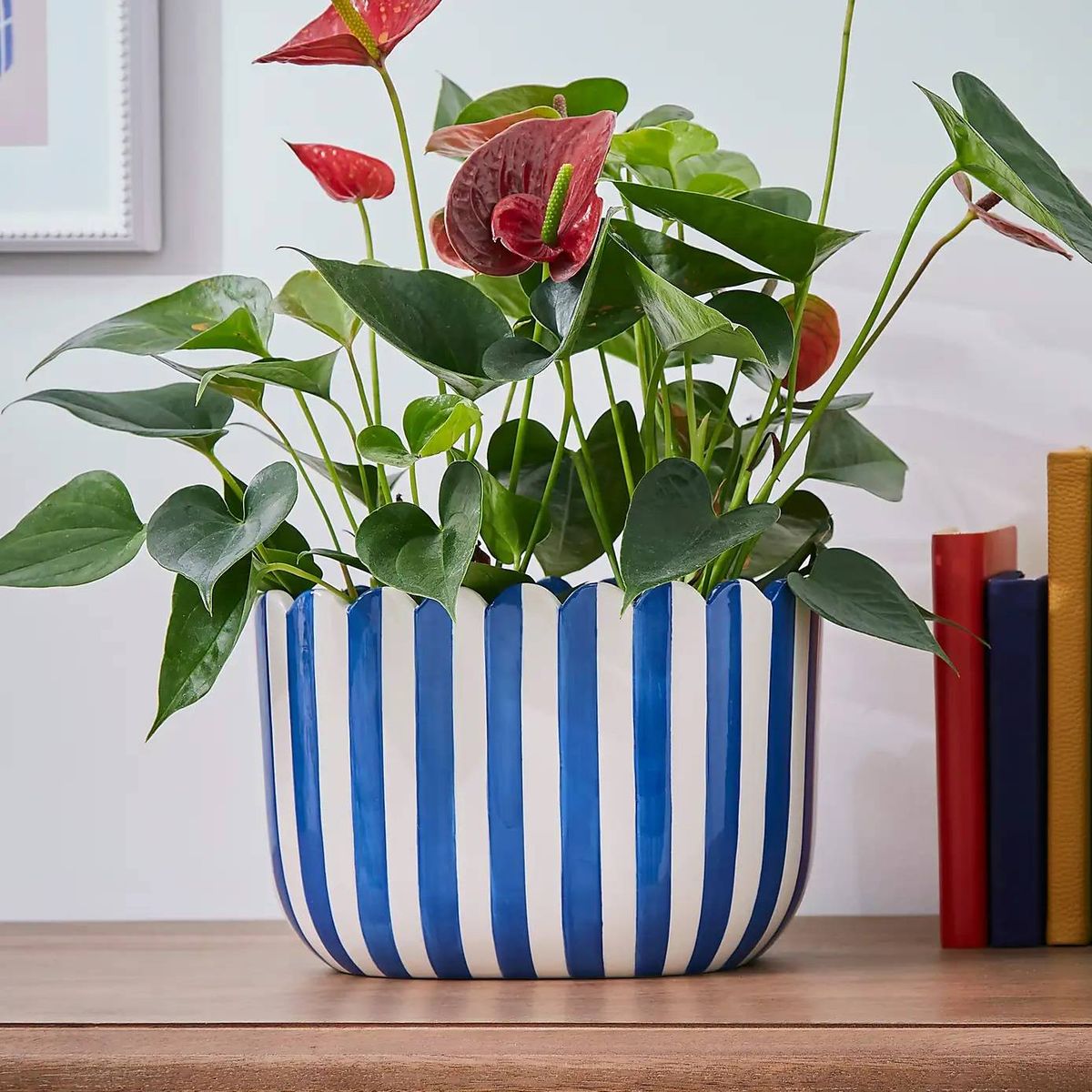 Dunelm's £12 Scalloped Blue Plant Pot