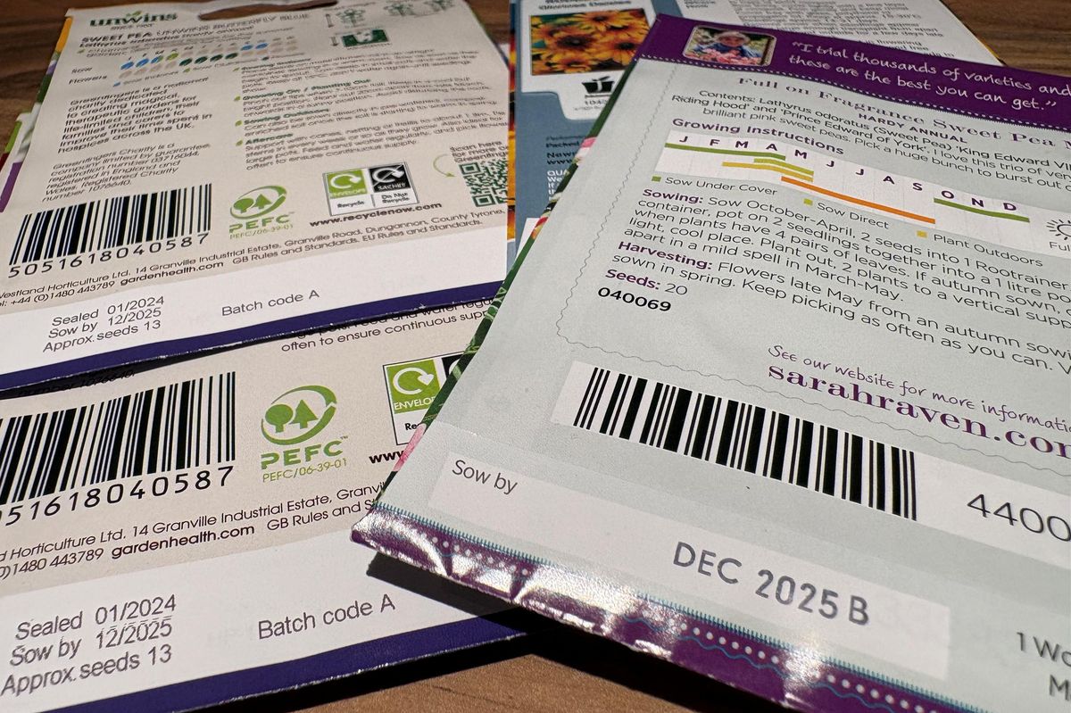 Out of date packets of seeds 