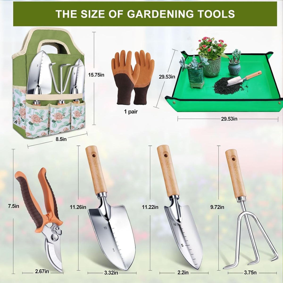 Sizes of tools