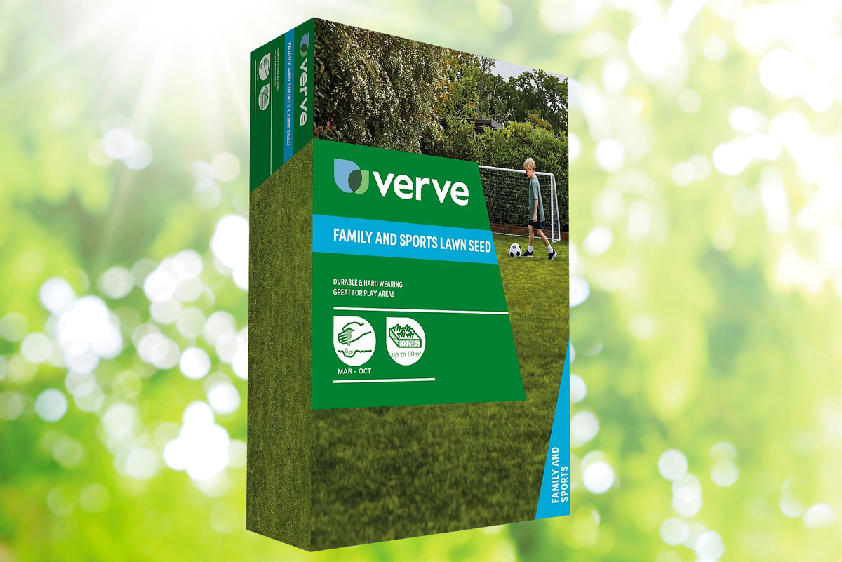 Verve Family & sports Grass seeds, sold at B&Q