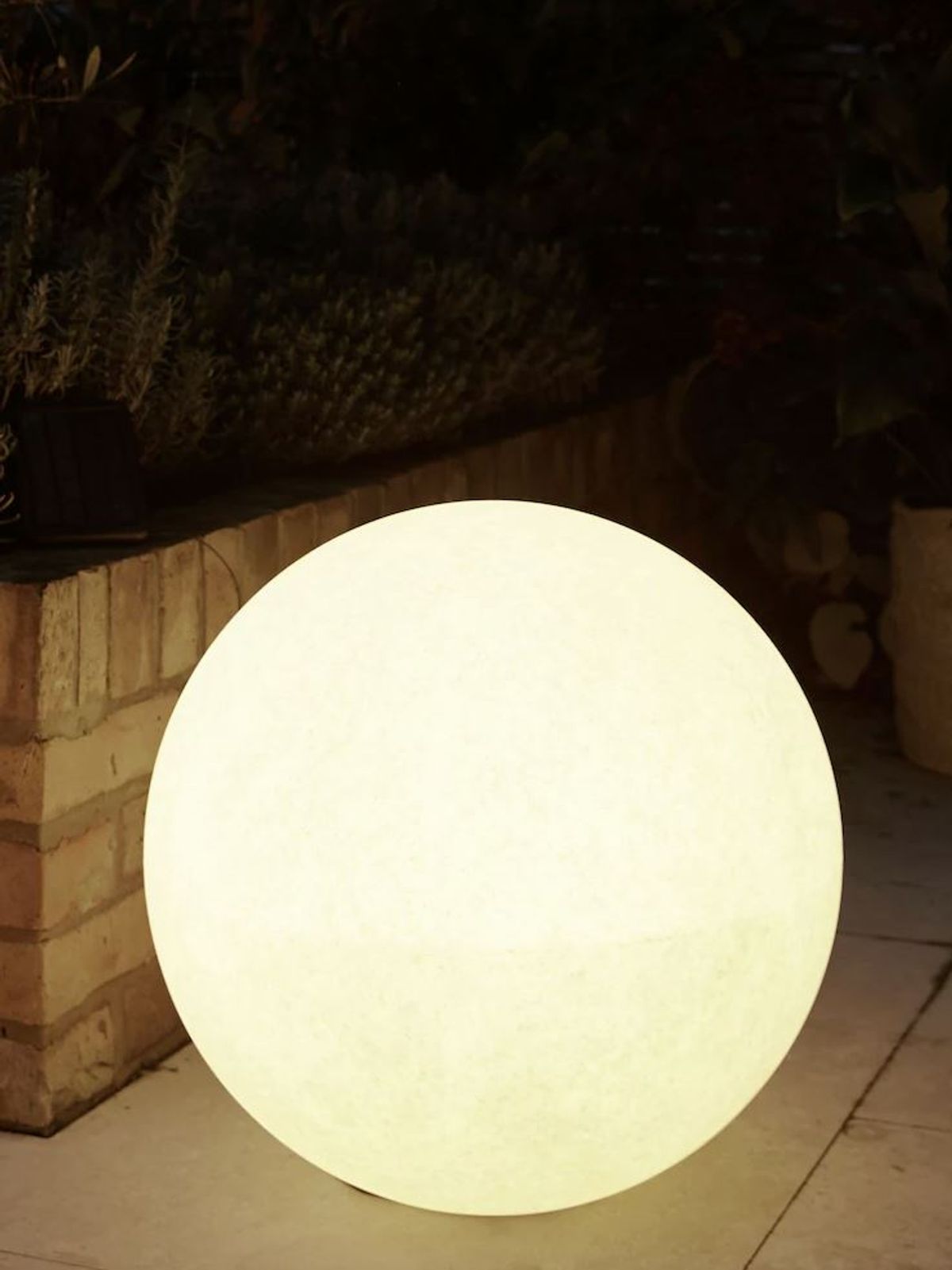 Grey Concrete Effect Solar Outdoor Light Sphere