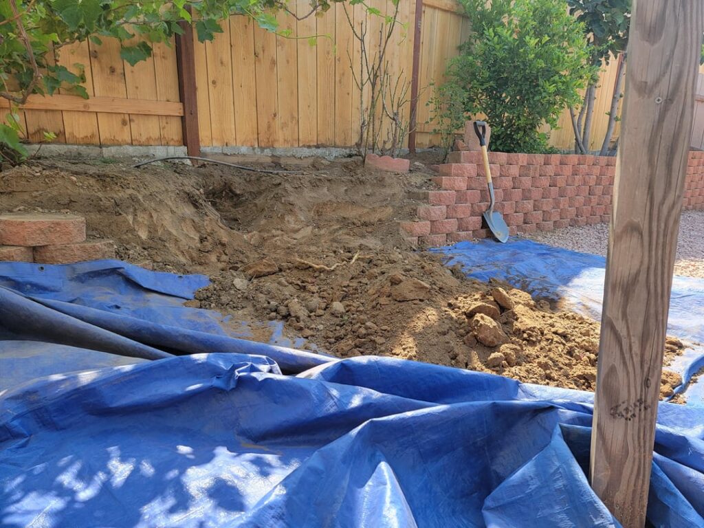 Sunken Patio and water feature