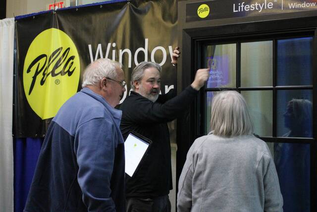 <p>Attendees view a window demonstration at Pella Windows and Doors.</p>
                                 <p>Sydney Allabaugh | Times Leader</p>