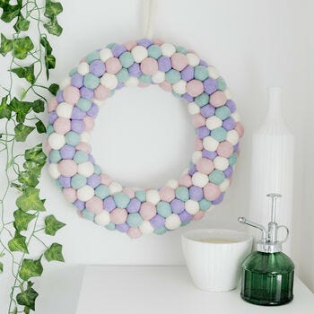 Felt Pom Pom Spring Wreath
