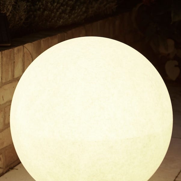 Grey Concrete Effect Solar Outdoor Light Sphere