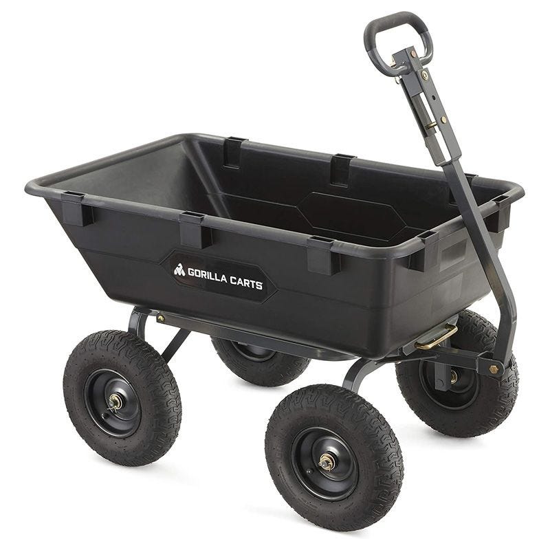 Heavy-Duty Poly Yard Dump Cart 