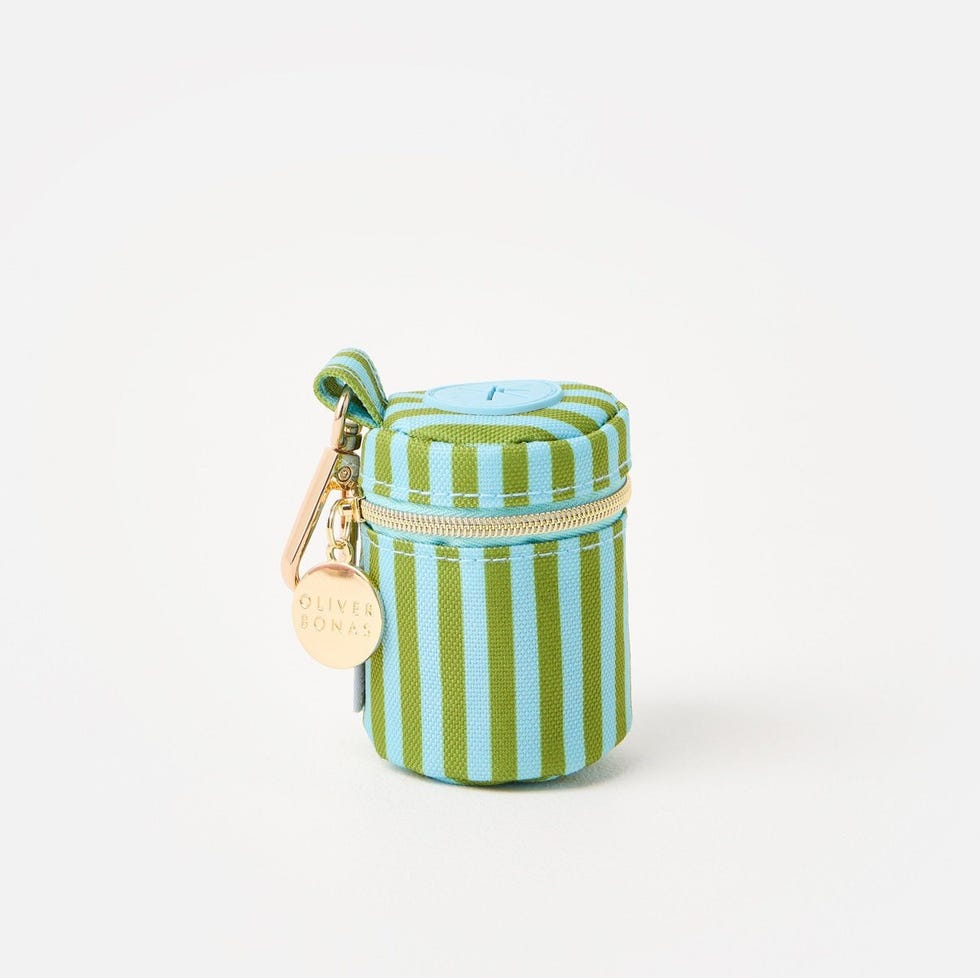 Green & Blue Stripe Poop Bag Holder