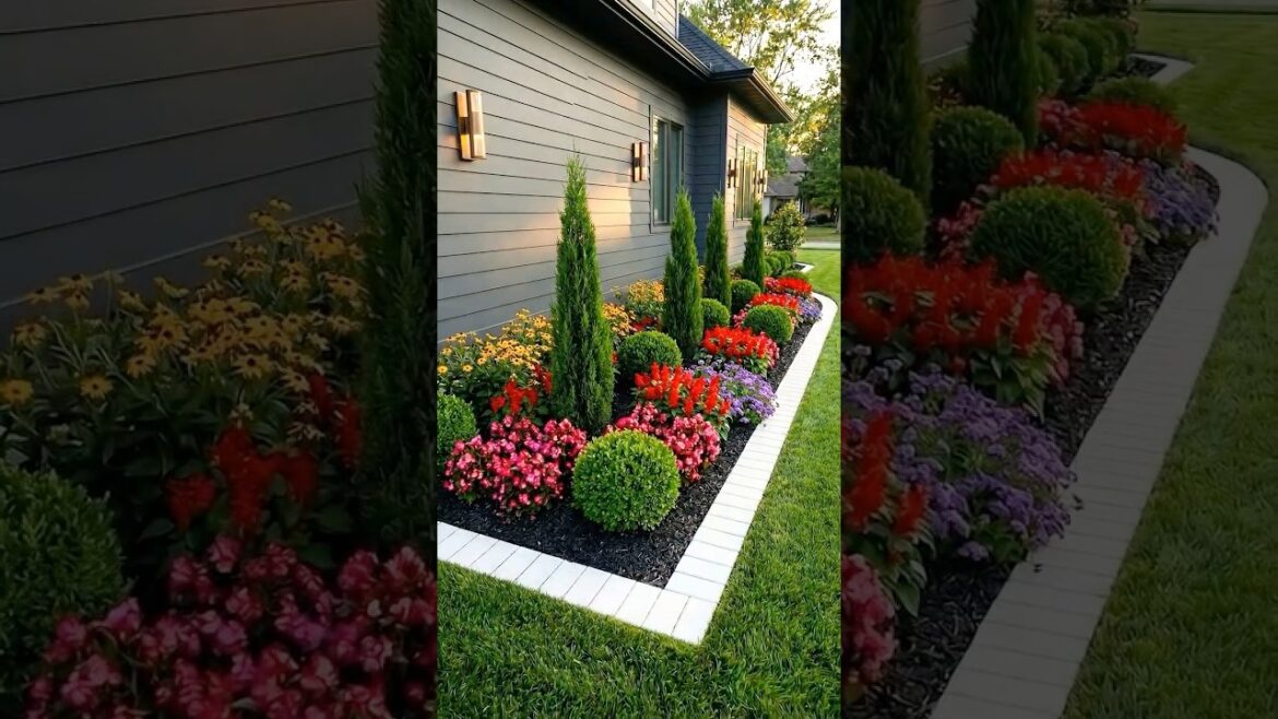 Modern Front Side Landscaping Glow Up ✨ #shorts