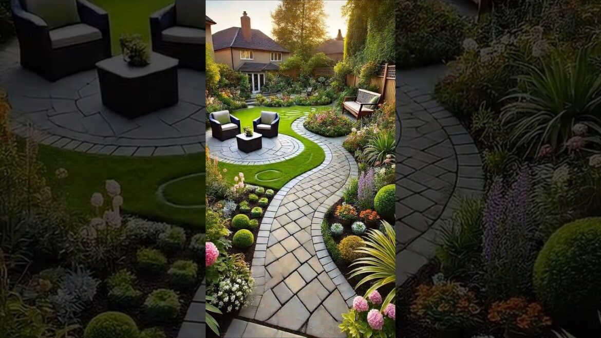 Beautiful Backyard Garden Makeover With Curved Stone Path