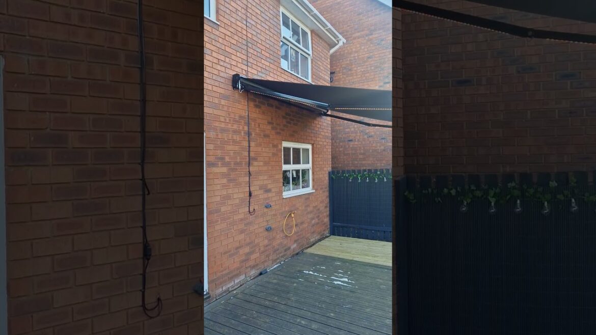 Supply & Install, Electric Garden Awning with LED lights, half cassette. All England.