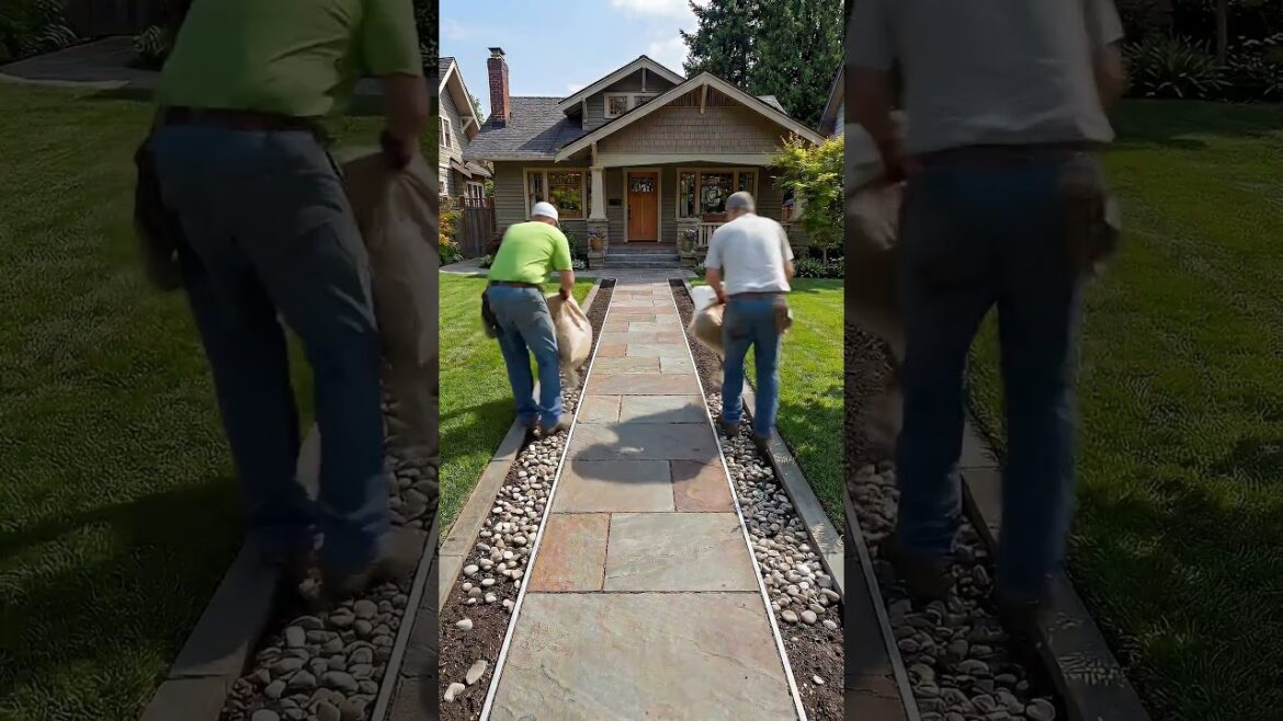 Old pathway into beautiful front yard transformation 😍