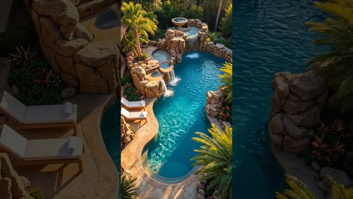 From Ruined Backyard to $500,000 Luxury Waterfall Pool 🤯 #shorts #transformation #renovation
