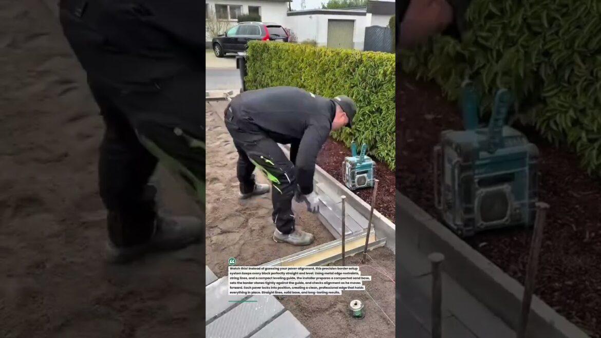Precision Paver Border Setup Tool! #hardscaping #paver #landscaping