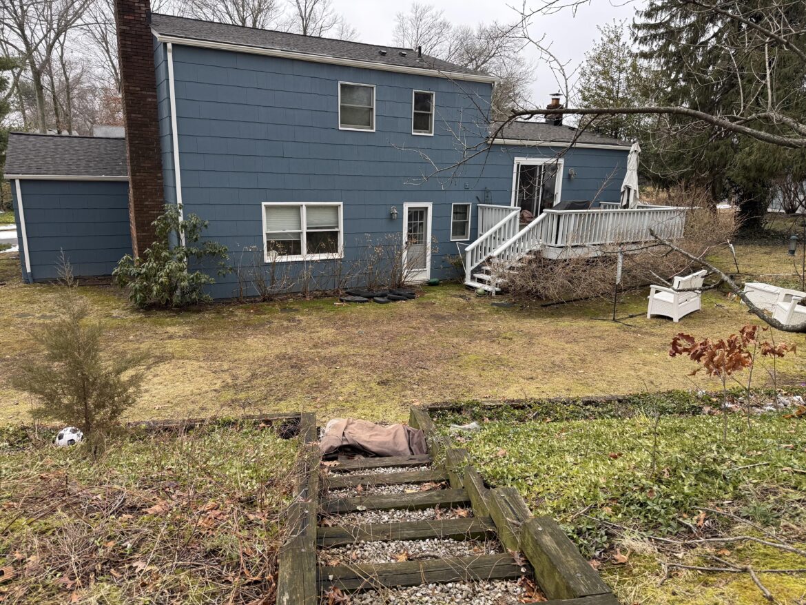 French drain+patio or patio to house?