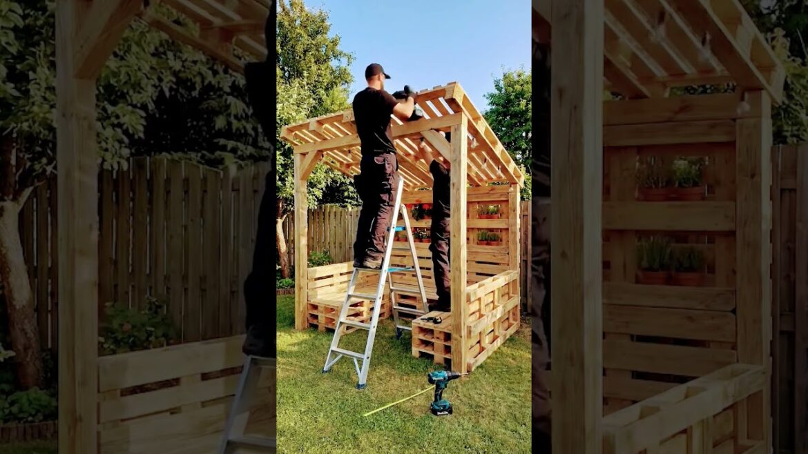 Turning Old Pallets Into a Stunning Backyard Garden Lounge