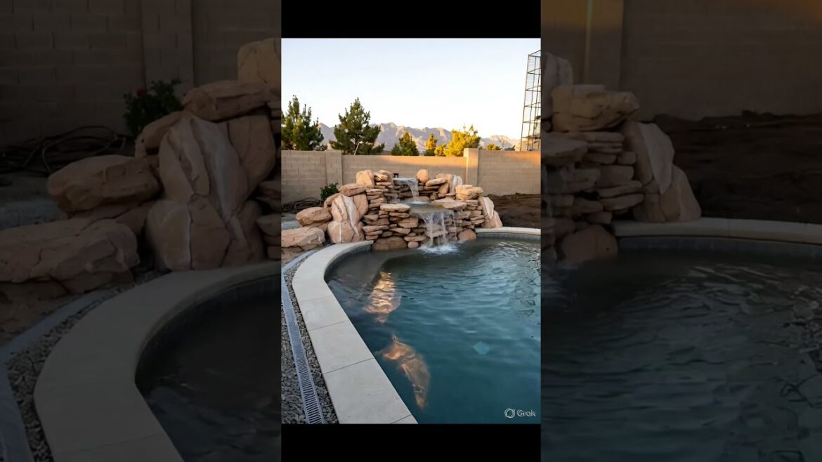 Turned a simple backyard into a stunning garden pool space. #GardenPool #BackyardTransformation