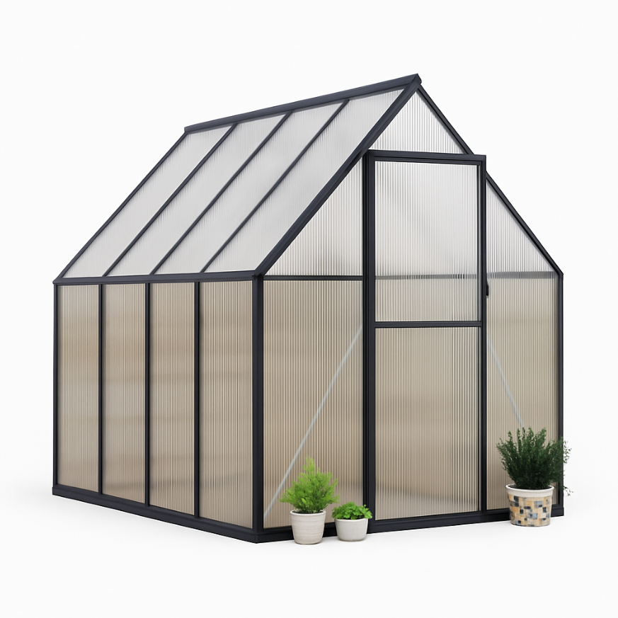 6'x9' Aluminum-Framed Polycarbonate Greenhouse