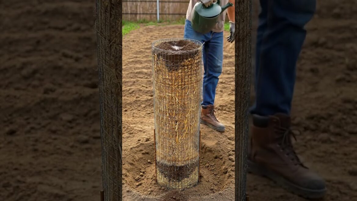Lemon Seed Tower Timelapse | Soil + Straw Layers → Blossoms → Mini Lemons 🍋 #diygarden #gardening