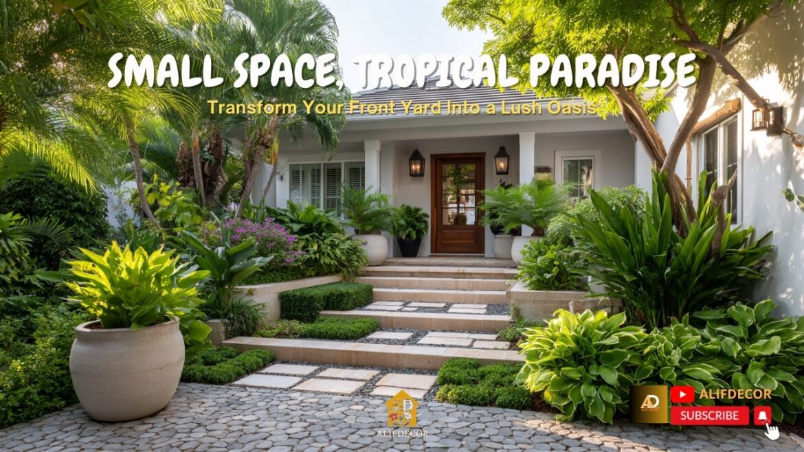 Small Space, Tropical Paradise 🌴 Transform Your Front Yard Into a Lush Oasis 🌺🏡
