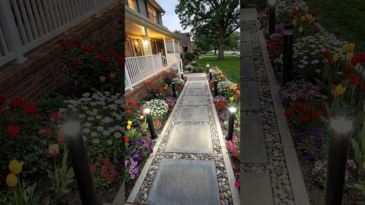 A Boring Front Yard Turned Into a Beautiful Pathway