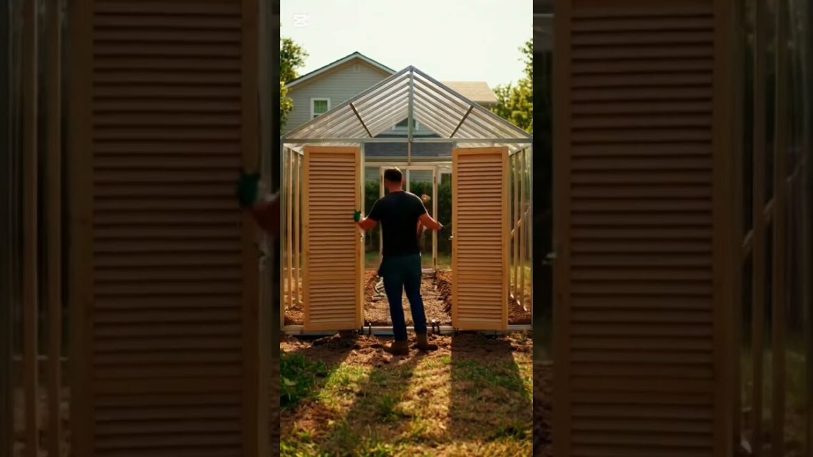 Backyard Greenhouse Reveal π± From Dirt to Glass Garden #shorts Backyard Greenhouse Reveal π± From Dirt to Glass Garden #shorts