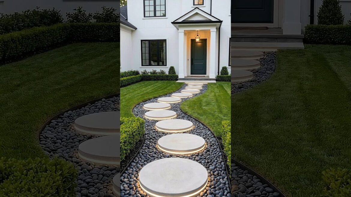 Luxury Modern Garden Walkway | Elegant Front Yard Path Design