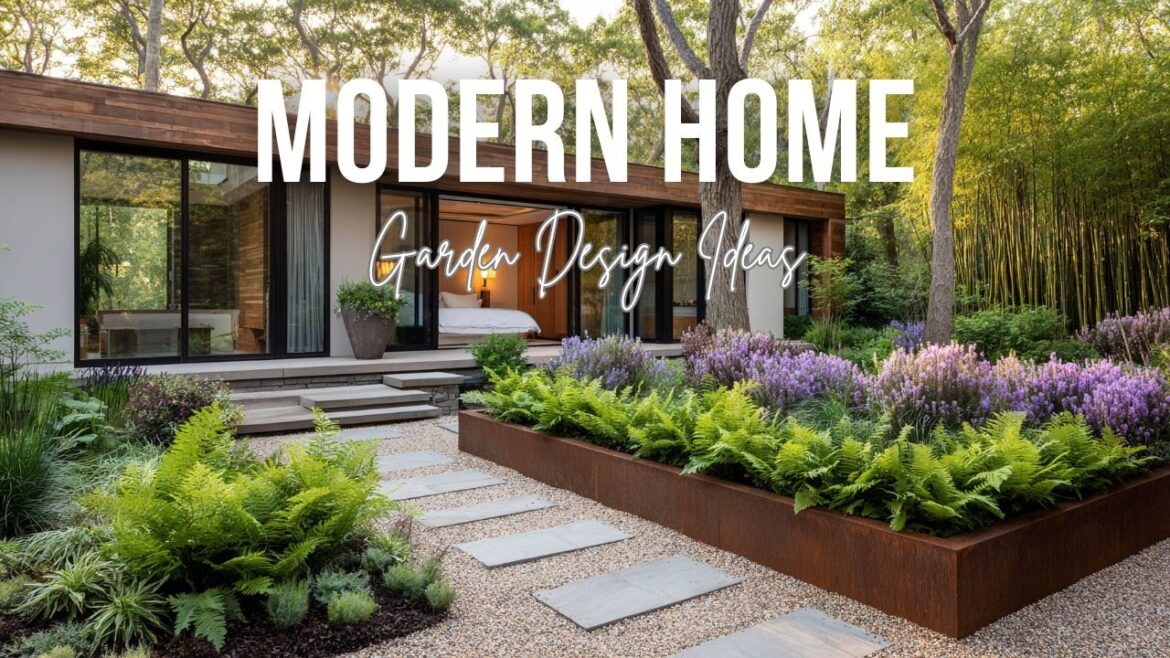 Modern Home Garden Design Ideas with Fence and Front Yard Landscaping