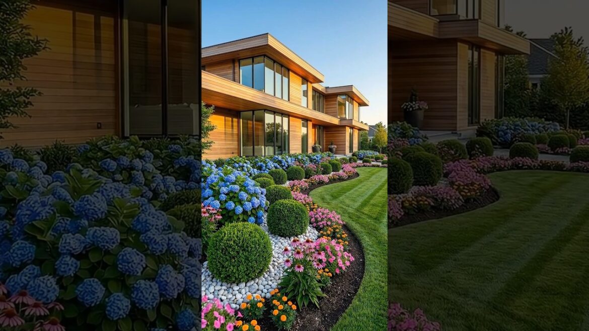 Luxury Modern Garden Landscape | Beautiful Front Yard Flower Design