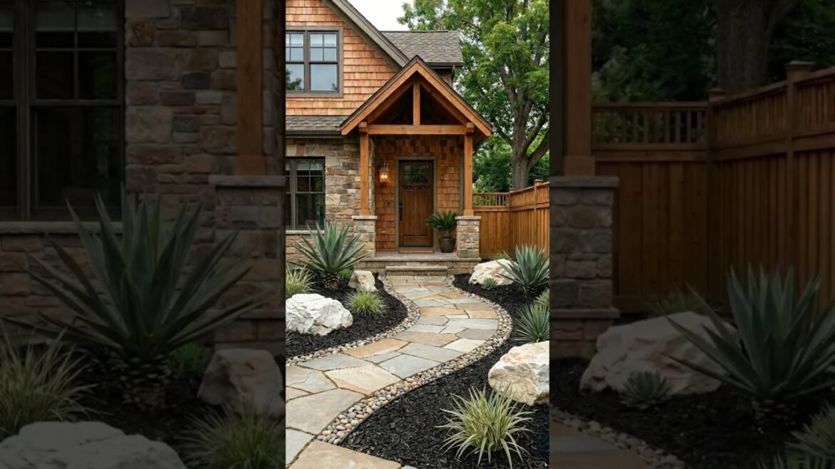 FRONT YARD LANDSCAPING TRANSFORMATION 🤯💛💜 #epoxy #home #shorts