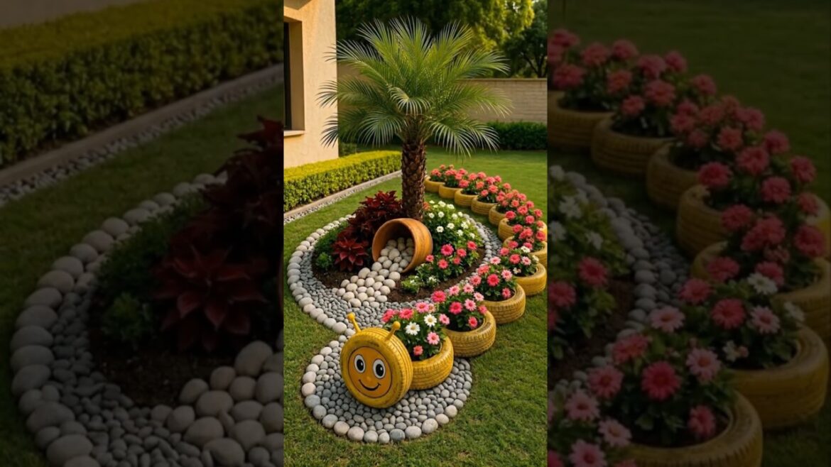 Satisfying Garden Ideas: Backyard Tire Caterpillar Build! Satisfying Garden Ideas: Backyard Tire Caterpillar Build!