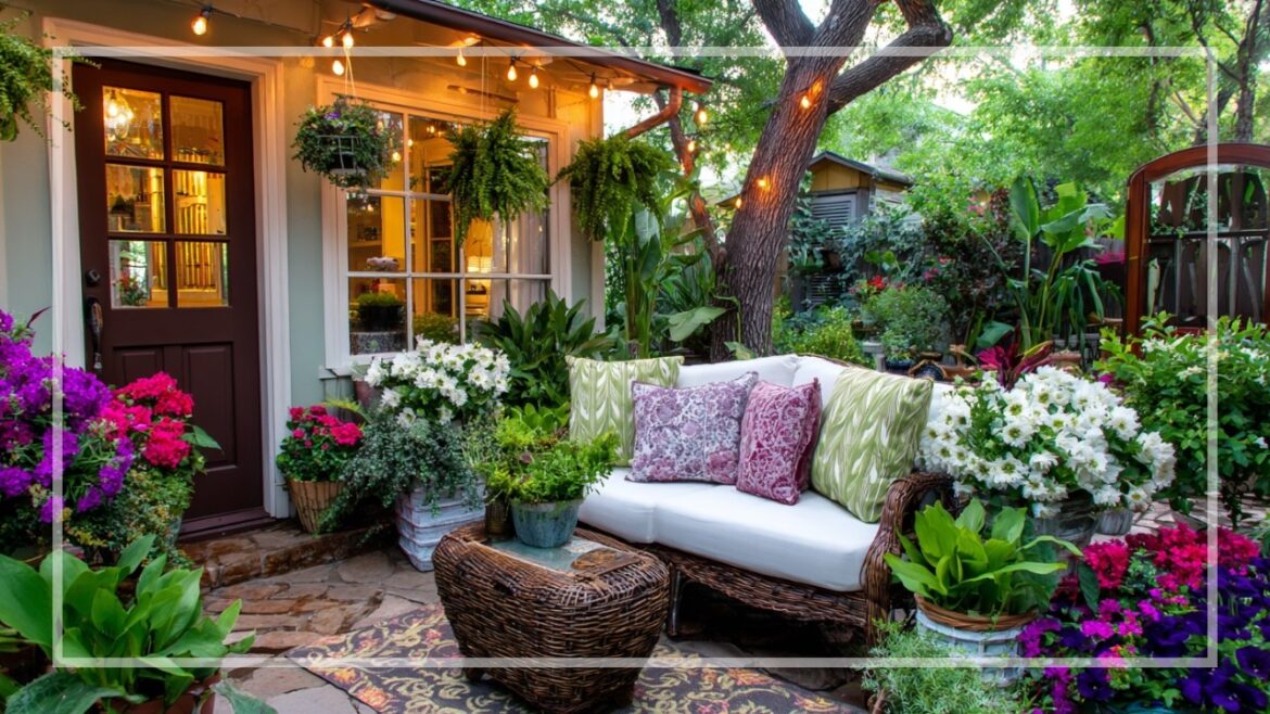 Modern Vintage Garden Design with Repurposed Treasures ✨ Whimsical Small Yard Charm