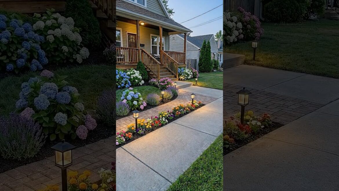 Turning a Plain Yard into a Twilight Hydrangea Walk #garden #reels #curbappeal