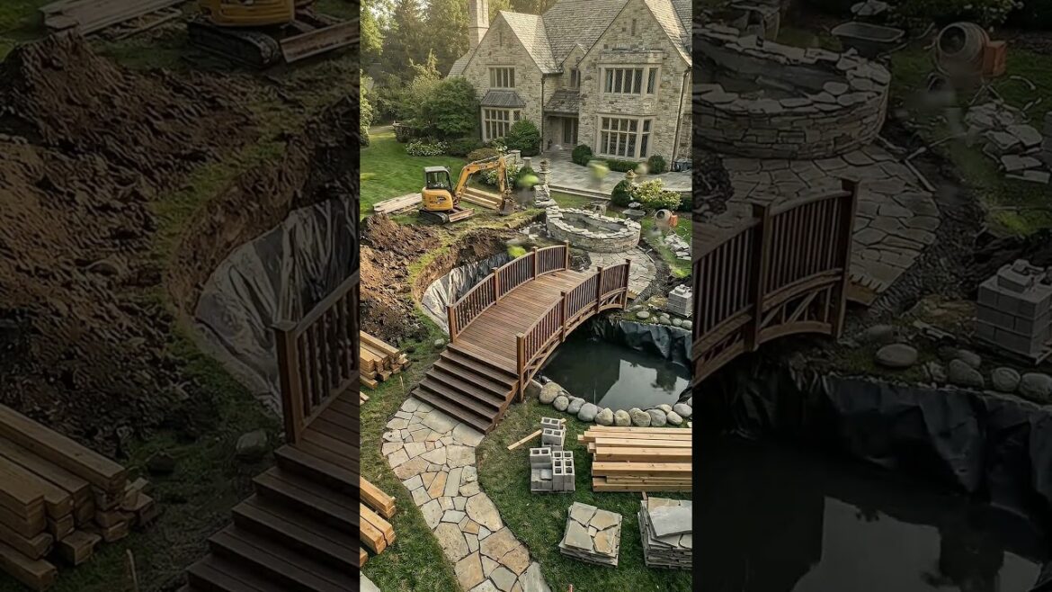 DIY Backyard Transformation: Building a Koi Pond & Bridge! 🎋