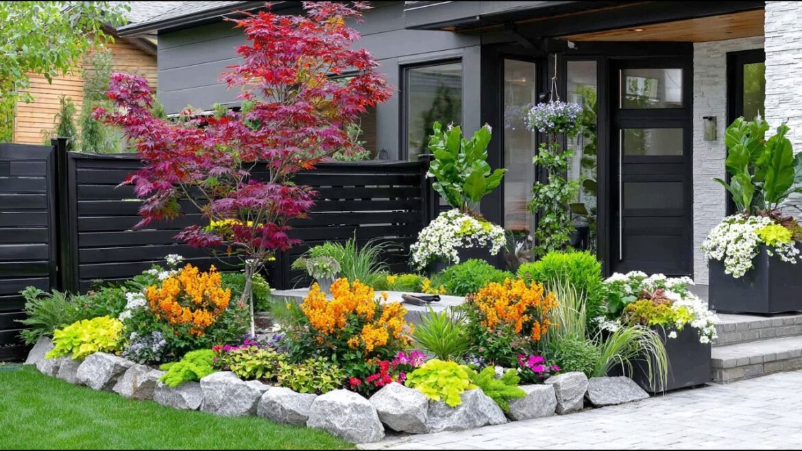 12 Serene Small Front Yard Garden Landscaping with Ornamental Tree for Stunning Small Home Facade