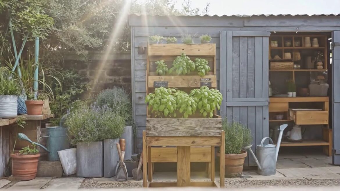 Farmhouse Backyard Garden Made with Recycled and Vintage Finds