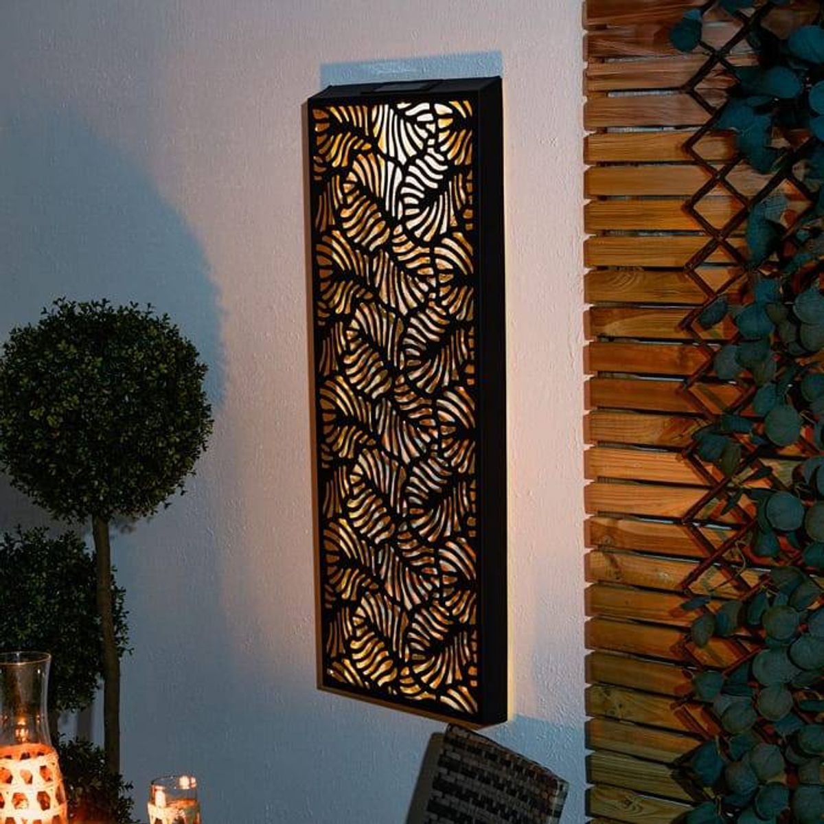 Firefly Large Metal Wall Art Solar Light